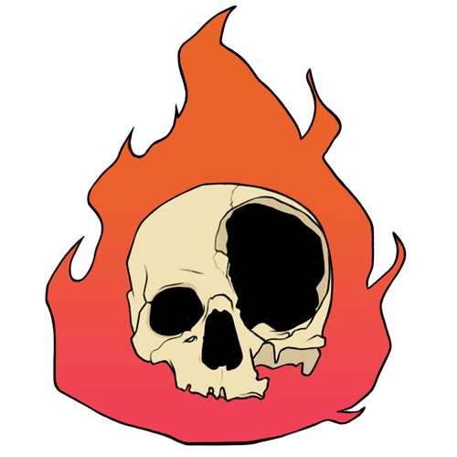 Flame Skull Sticker