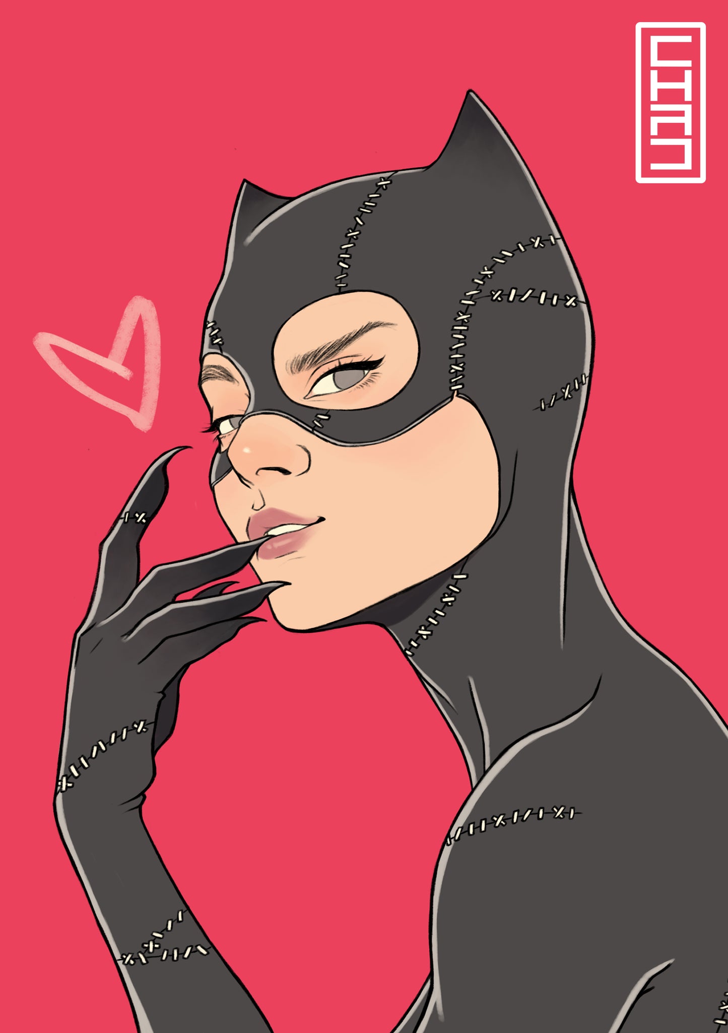 Catwoman Red Print